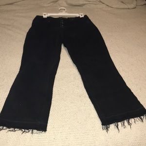 Free People Black Button fly jeans
